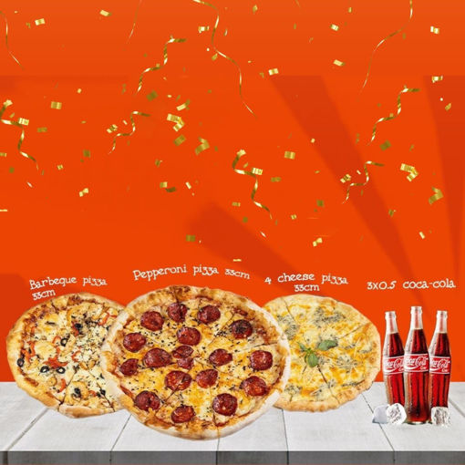 Picture of Combo 3 Pizza + 3 Coca Cola